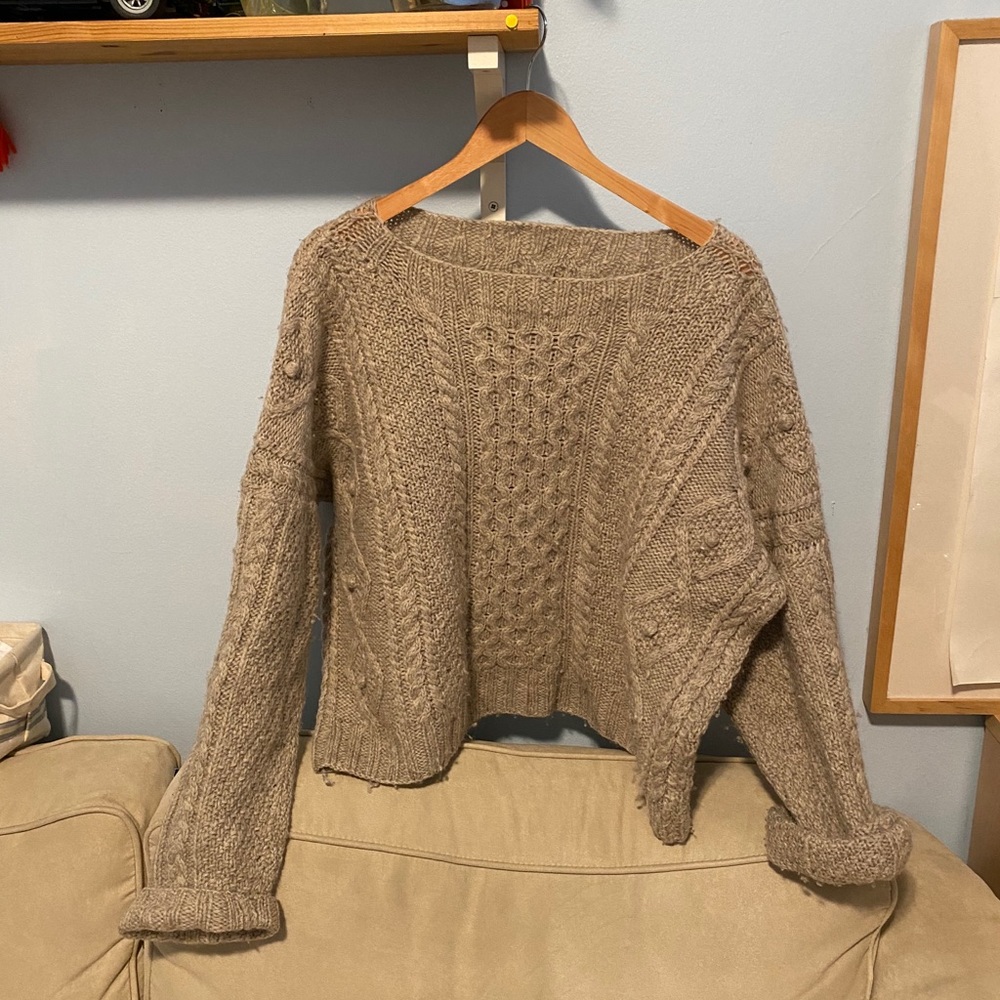 Hand-knitted Cable Knit Sweater
